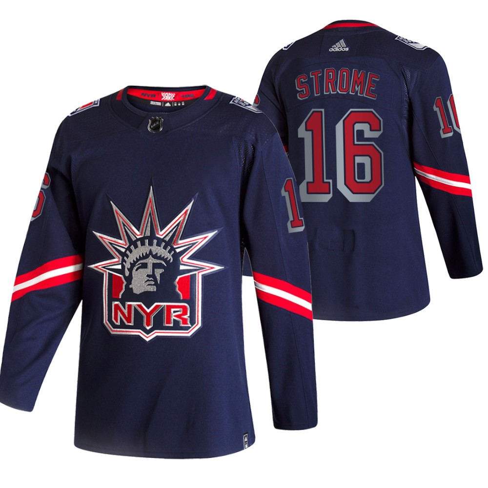 2021 Adidias New York Rangers #16 Ryan Strome Navy Men Reverse Retro Alternate NHL Jersey